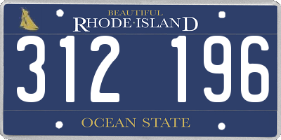 RI license plate 312196
