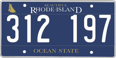 RI license plate 312197