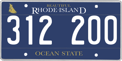 RI license plate 312200