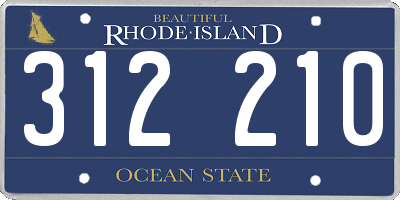 RI license plate 312210