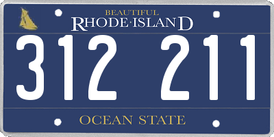 RI license plate 312211