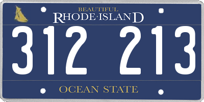 RI license plate 312213