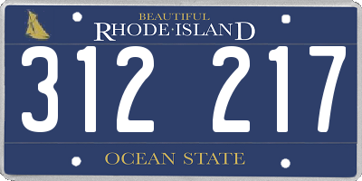 RI license plate 312217