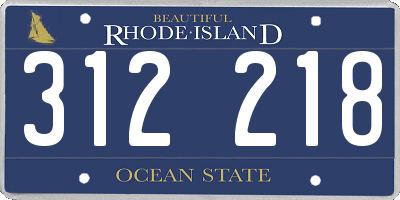 RI license plate 312218