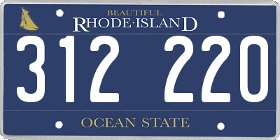 RI license plate 312220