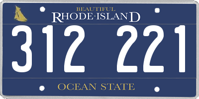 RI license plate 312221
