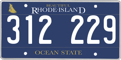 RI license plate 312229