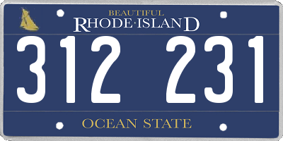 RI license plate 312231