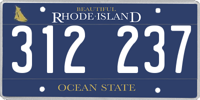 RI license plate 312237