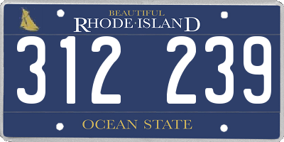 RI license plate 312239