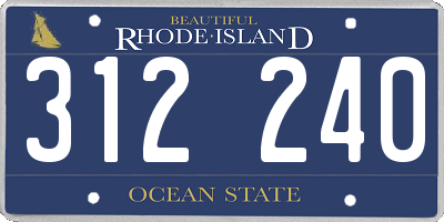 RI license plate 312240