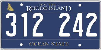 RI license plate 312242