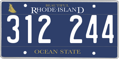 RI license plate 312244