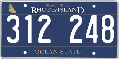 RI license plate 312248