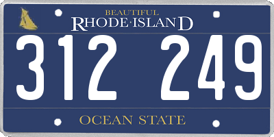 RI license plate 312249