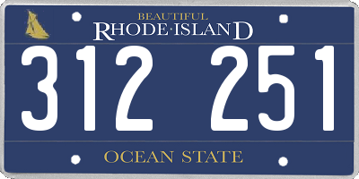 RI license plate 312251