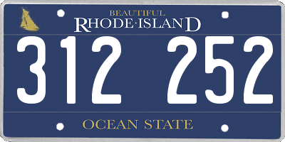 RI license plate 312252