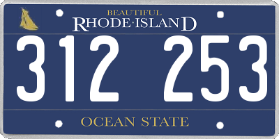 RI license plate 312253