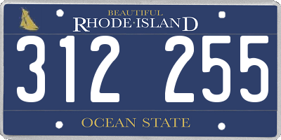 RI license plate 312255