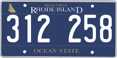 RI license plate 312258