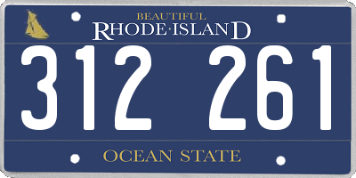 RI license plate 312261
