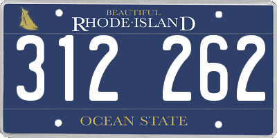 RI license plate 312262