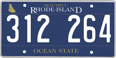 RI license plate 312264