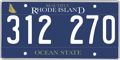 RI license plate 312270