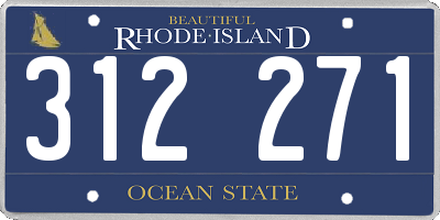RI license plate 312271