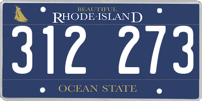 RI license plate 312273