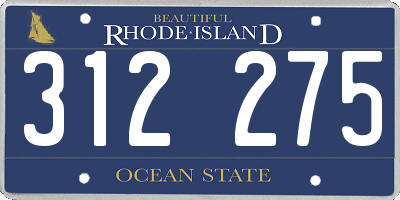 RI license plate 312275