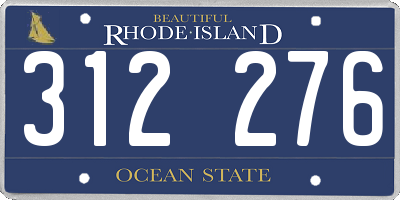 RI license plate 312276