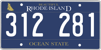 RI license plate 312281