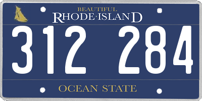 RI license plate 312284