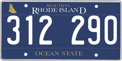 RI license plate 312290
