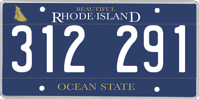RI license plate 312291