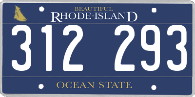 RI license plate 312293