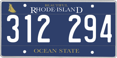 RI license plate 312294