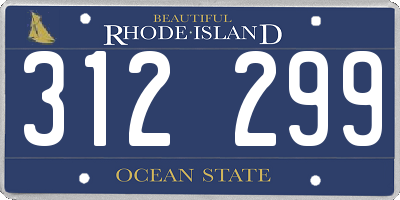 RI license plate 312299