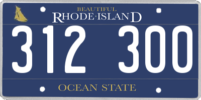 RI license plate 312300