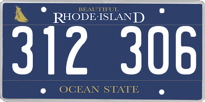 RI license plate 312306