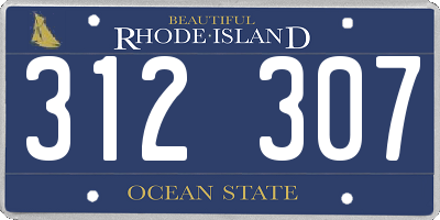 RI license plate 312307