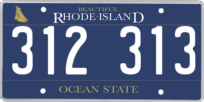 RI license plate 312313