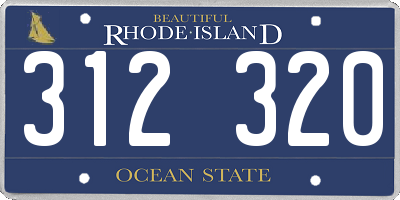 RI license plate 312320