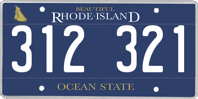 RI license plate 312321