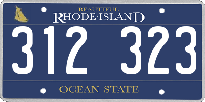 RI license plate 312323