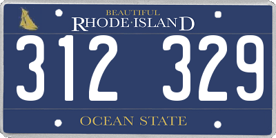 RI license plate 312329