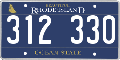 RI license plate 312330