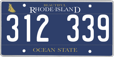 RI license plate 312339