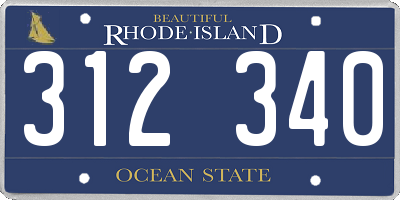 RI license plate 312340